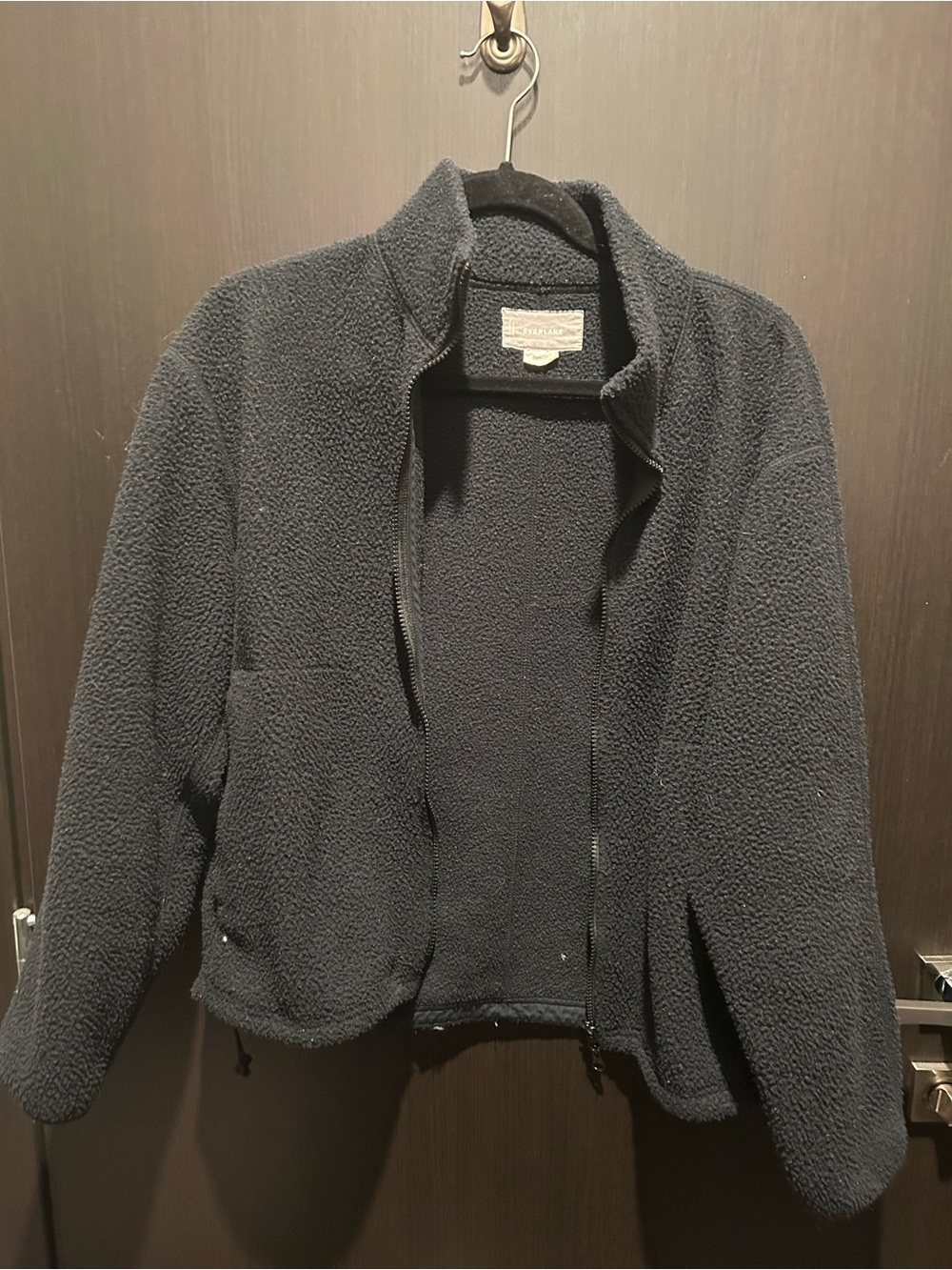 Everlane Renew black zip up fleece